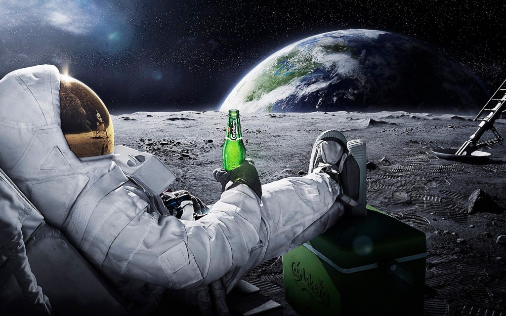 Astronaut-Drinking-on-Moon